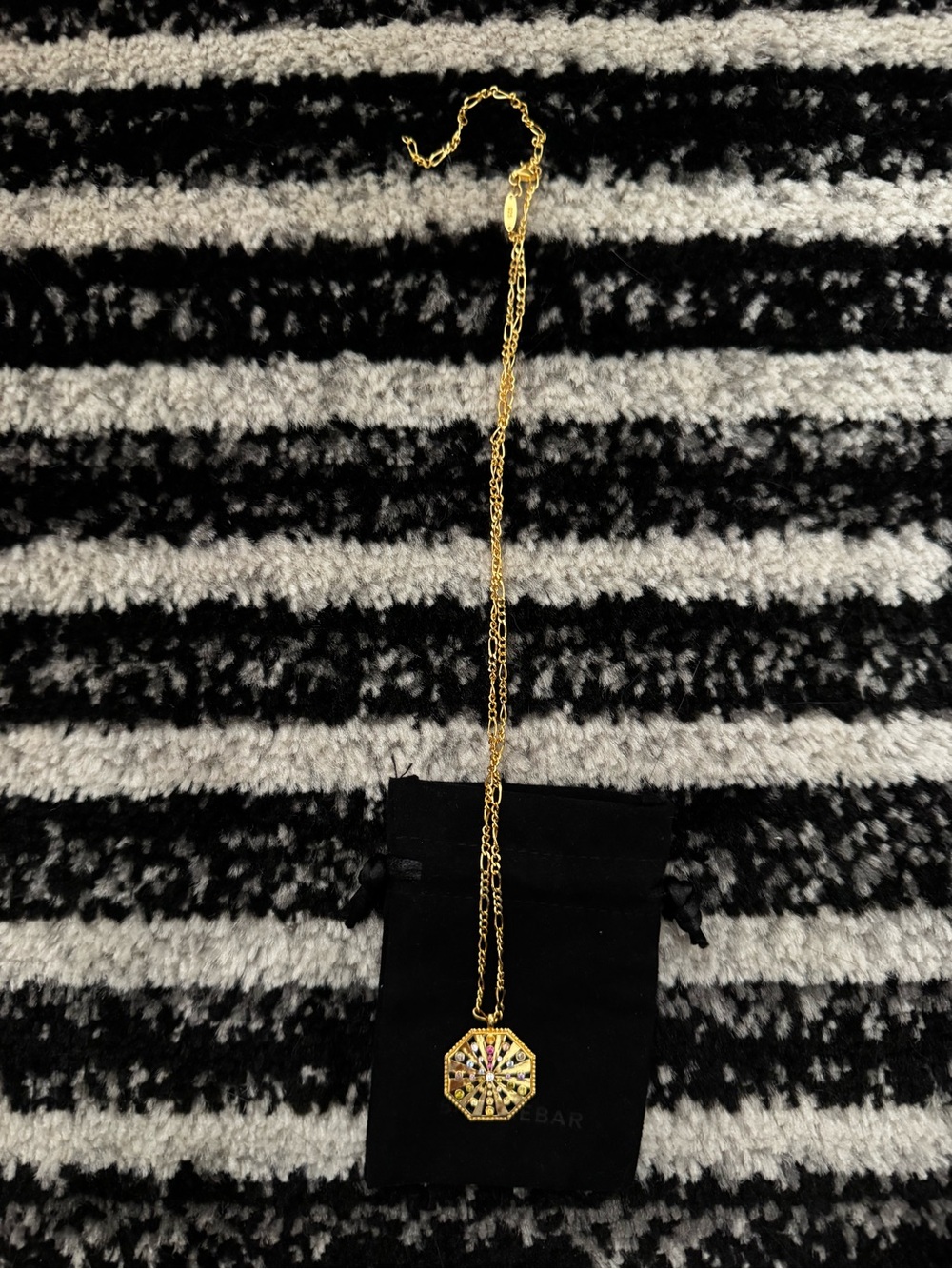 Baublebar Reversible Octagonal Pendant Necklace with Multicolor Stones